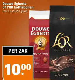 Poiesz Douwe Egberts of L'OR koffiebonen aanbieding