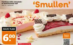 Poiesz Framboos witte chocolade of monchouvlaai half aanbieding