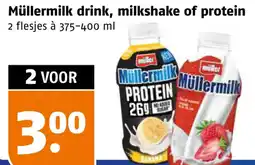 Poiesz Müllermilk drink, milkshake of protein aanbieding