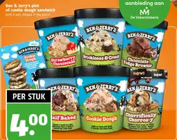 Poiesz Ben & Jerry's pint of cookie dough sandwich aanbieding