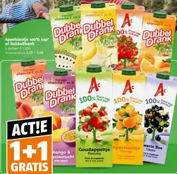 Poiesz Appelsientje 100% sap of DubbelDrank aanbieding
