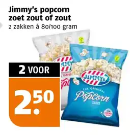 Poiesz Jimmy's popcorn zoet zout of zout aanbieding