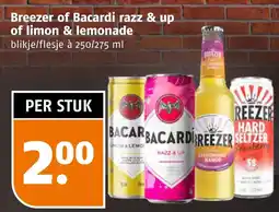 Poiesz Breezer of Bacardi razz & up of limon & lemonade aanbieding