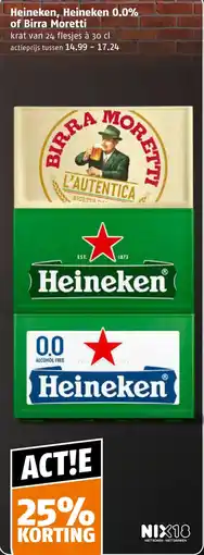 Poiesz Heineken, Heineken 0.0% of Birra Moretti aanbieding