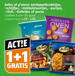 Poiesz Aviko of g'woon aardappelkroketjes, schijfjes, dobbelsteentjes, partjes, rösti, bolletjes of puree aanbieding