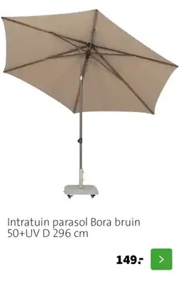 Intratuin Intratuin parasol Bora bruin 50+UV aanbieding