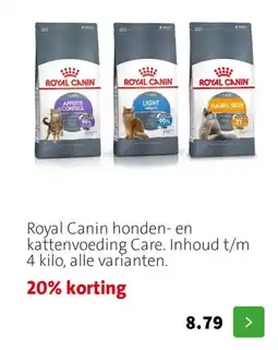 Intratuin Royal Canin honden en kattenvoeding Care aanbieding