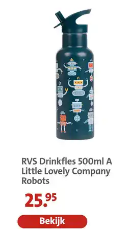 Bruna Rvs drinkfles 500ml a little lovely company robots aanbieding