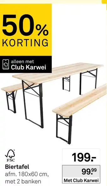 Karwei Biertafel aanbieding