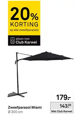 Karwei Zweefparasol Miami aanbieding