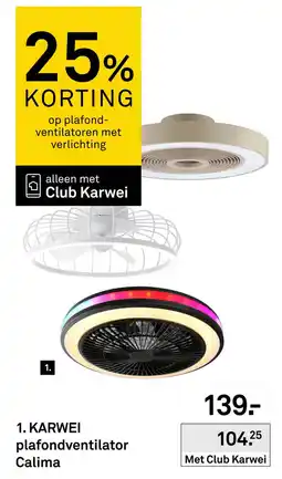 Karwei Karwei plafondventilator Calima aanbieding