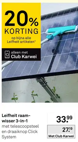 Karwei Leifheit raam- wisser 3-in-1 aanbieding