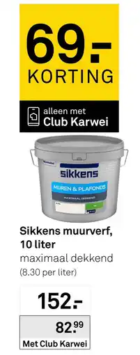 Karwei Sikkens muurverf 10 liter aanbieding