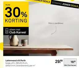 Karwei Lattenwand vilt Perth aanbieding