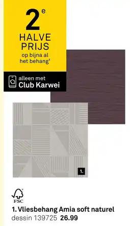 Karwei Vliesbehang Amia soft naturel aanbieding