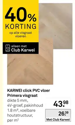 Karwei Karwei click pvc vloer primera visgraat aanbieding