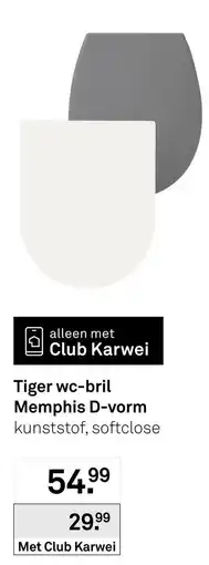 Karwei Tiger wc-bril Memphis D-vorm aanbieding