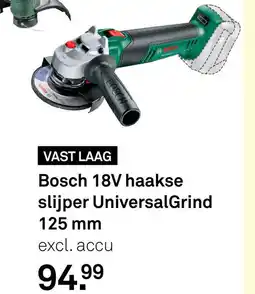 Karwei Bosch 18V haakse slijper UniversalGrind 125 mm aanbieding