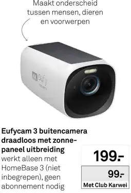 Karwei Eufycam 3 buitencamera draadloos met zonnepaneel uitbreiding aanbieding