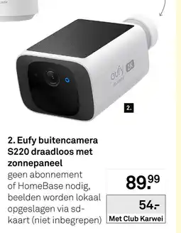 Karwei Eufy buitencamera S220 draadloos met zonnepaneel aanbieding