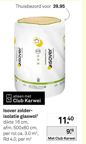 Karwei Isover zolderisolatie glaswol aanbieding