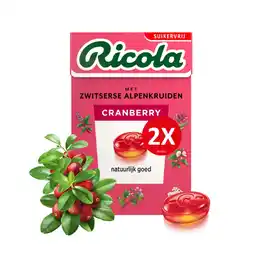 Albert Heijn Ricola Cranberry suikervrij 2-pack aanbieding