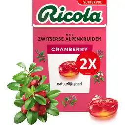 Albert Heijn Ricola Cranberry suikervrij 2-pack aanbieding