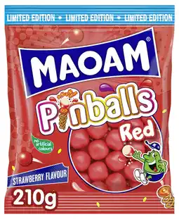 Albert Heijn Maoam Pinballs red strawberry aanbieding