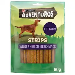 Zooplus 90g Adventuros Strips Wilde Herten Hondensnacks aanbieding
