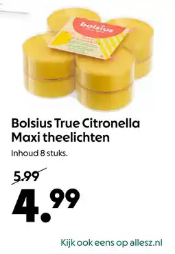 AllesZ Bolsius True Citronella Maxi Theelichten aanbieding