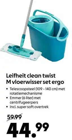 AllesZ Leifheit Clean Twist M Vloerwisser Set Ergo aanbieding