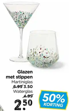 Xenos Glazen met stippen aanbieding