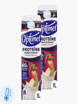 Flink Optimel Proteïne drink yoghurt aardbei banaan 1l 2x aanbieding