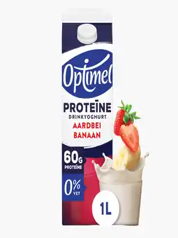 Flink Optimel Proteïne drinkyoghurt aardbei banaan aanbieding
