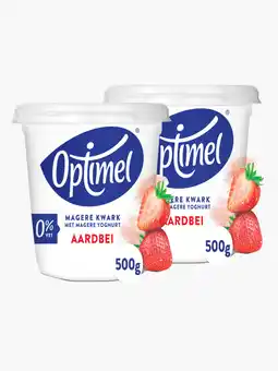 Flink Optimel Magere kwark aardbei 500g 2x aanbieding
