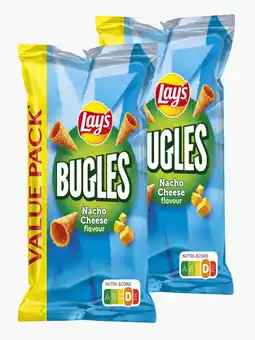 Flink Lay's Bugles nacho cheese 170g 2x aanbieding