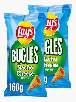 Flink Lay's Bugles nacho cheese 170g 2x aanbieding