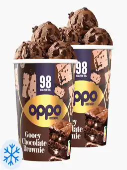 Flink Oppo Brothers Gooey Chocolate Brownie IJs 475ml 2x aanbieding