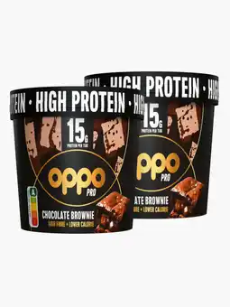 Flink Oppo Pro High Protein Chocolate Brownie IJs 150g 2x aanbieding