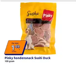 Action Pinky hondensnack Sushi Duck aanbieding
