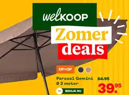 Welkoop Parasol Gemini aanbieding