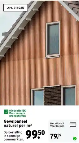 GAMMA Gevelpaneel naturel per m² aanbieding
