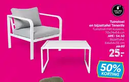 Xenos Tuinstoel en bijzettafel tenerife aanbieding