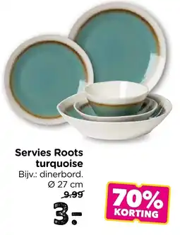 Xenos Servies Roots turquoise aanbieding