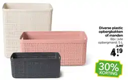Xenos Diverse plastic opbergbakken of manden aanbieding