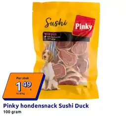 Action Pinky hondensnack sushi duck aanbieding