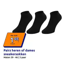 Action Pairz heren of dames sneakersokken aanbieding
