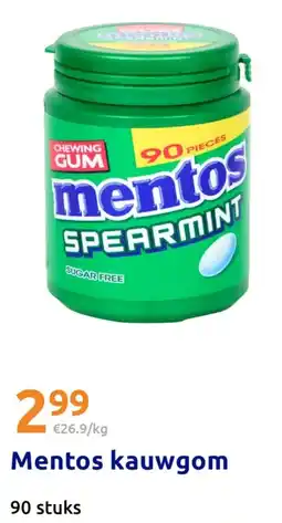 Action Mentos kauwgom aanbieding