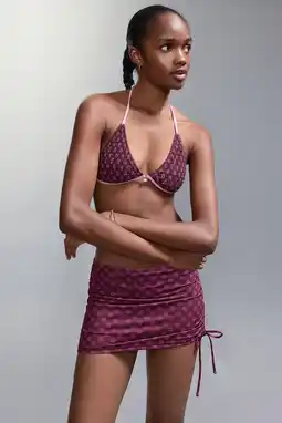 Wehkamp MANGO TEEN halter bikini donkerpaars/roze aanbieding