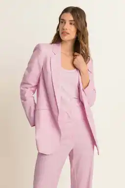 Wehkamp Expresso regular blazer met linnen lichtroze aanbieding